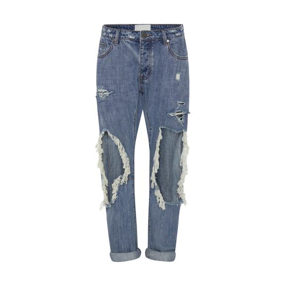 BNWT $148 One Teaspoon Messed Up Saints Jean in Johnny Blue / Size 26 - Picture 5 of 10